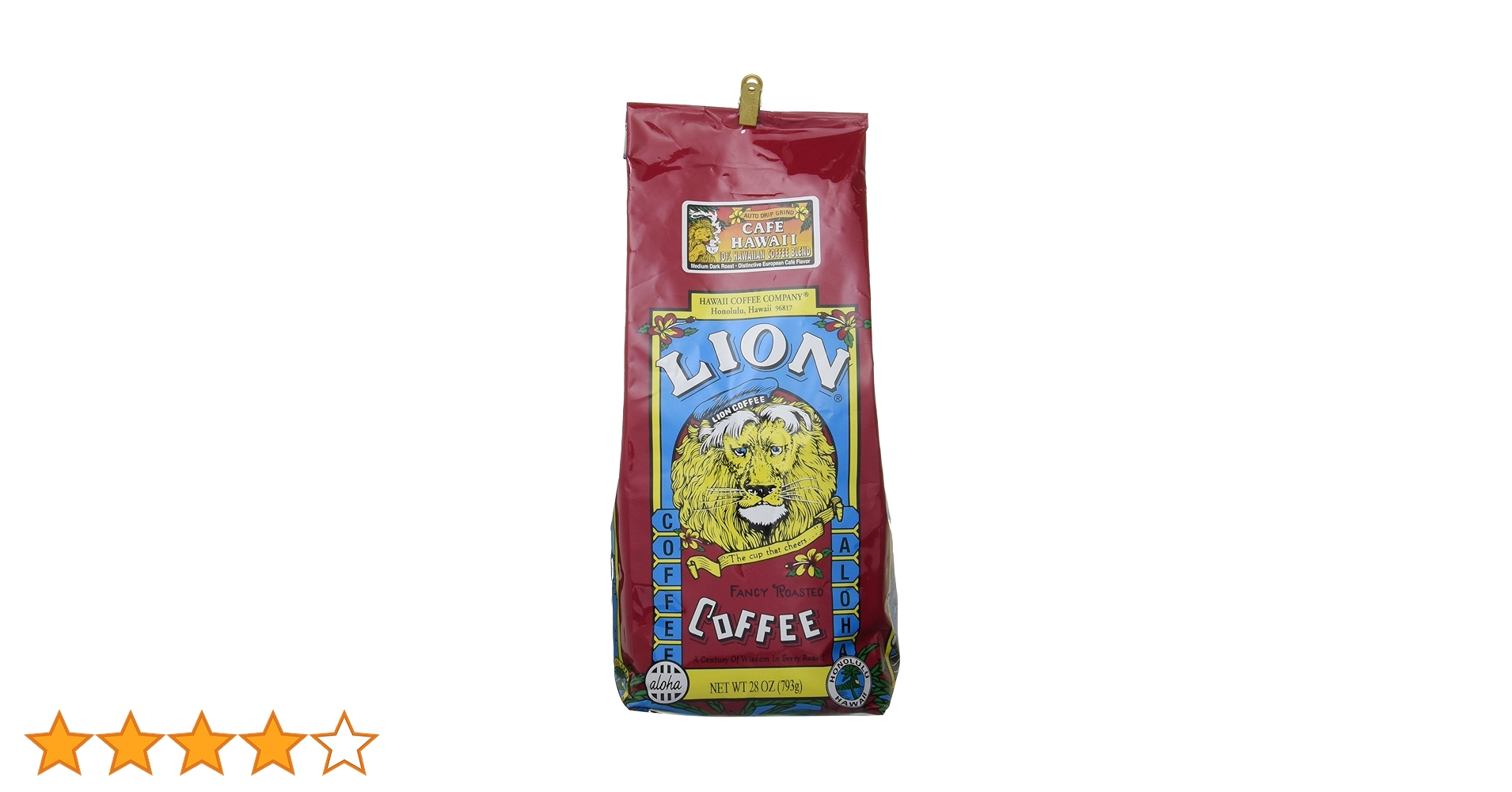 ライオンカフェハワイミディアムダークローストコーヒー粉 793g/パック×2個 楽天市場】ライオンコーヒー カフェハワイ 793g×2袋（粉